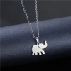 Stainless steel jewelry in stock: Amazon's trendy elephant necklace, new hip-hop elephant collarbone chain, simple sweater chain details Picture